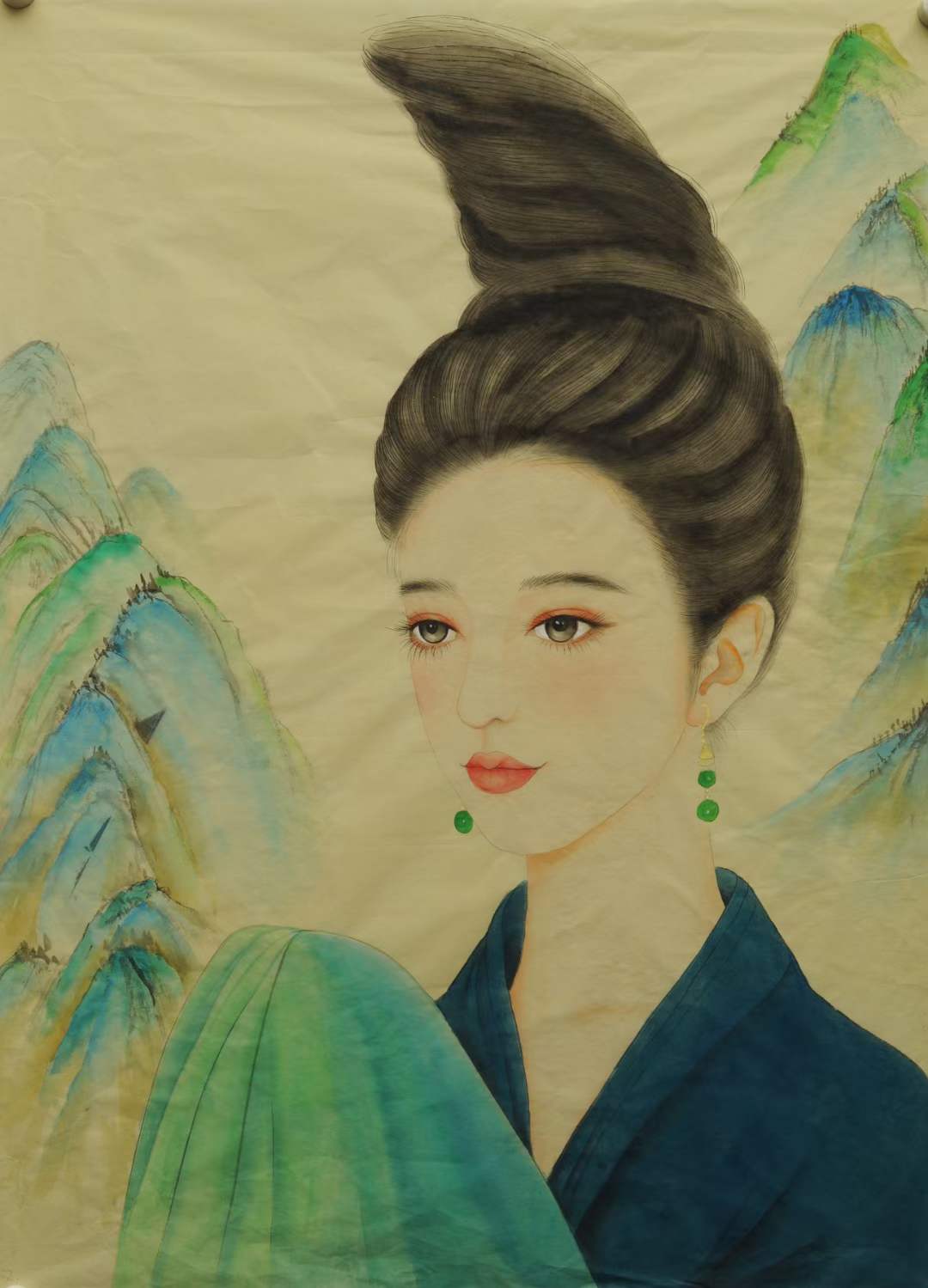 当代知名女画家韩梅工笔画清新典雅秀丽洒脱