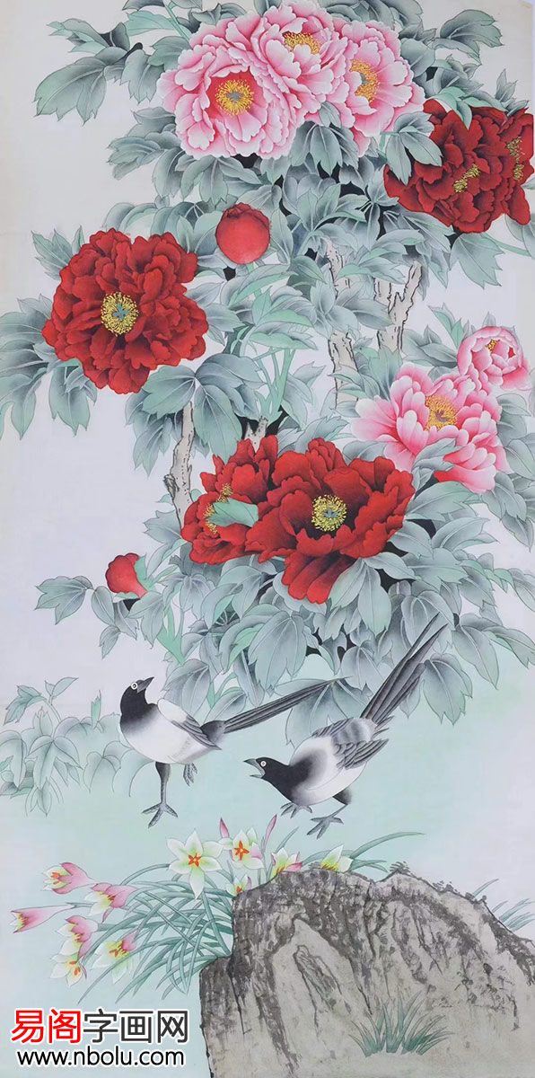 当代知名女画家韩梅工笔画清新典雅秀丽洒脱