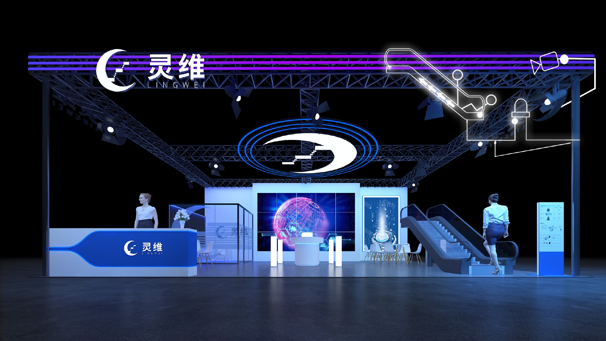 阿布扎比展台搭建现场销售人员和工程人员的工作内容
