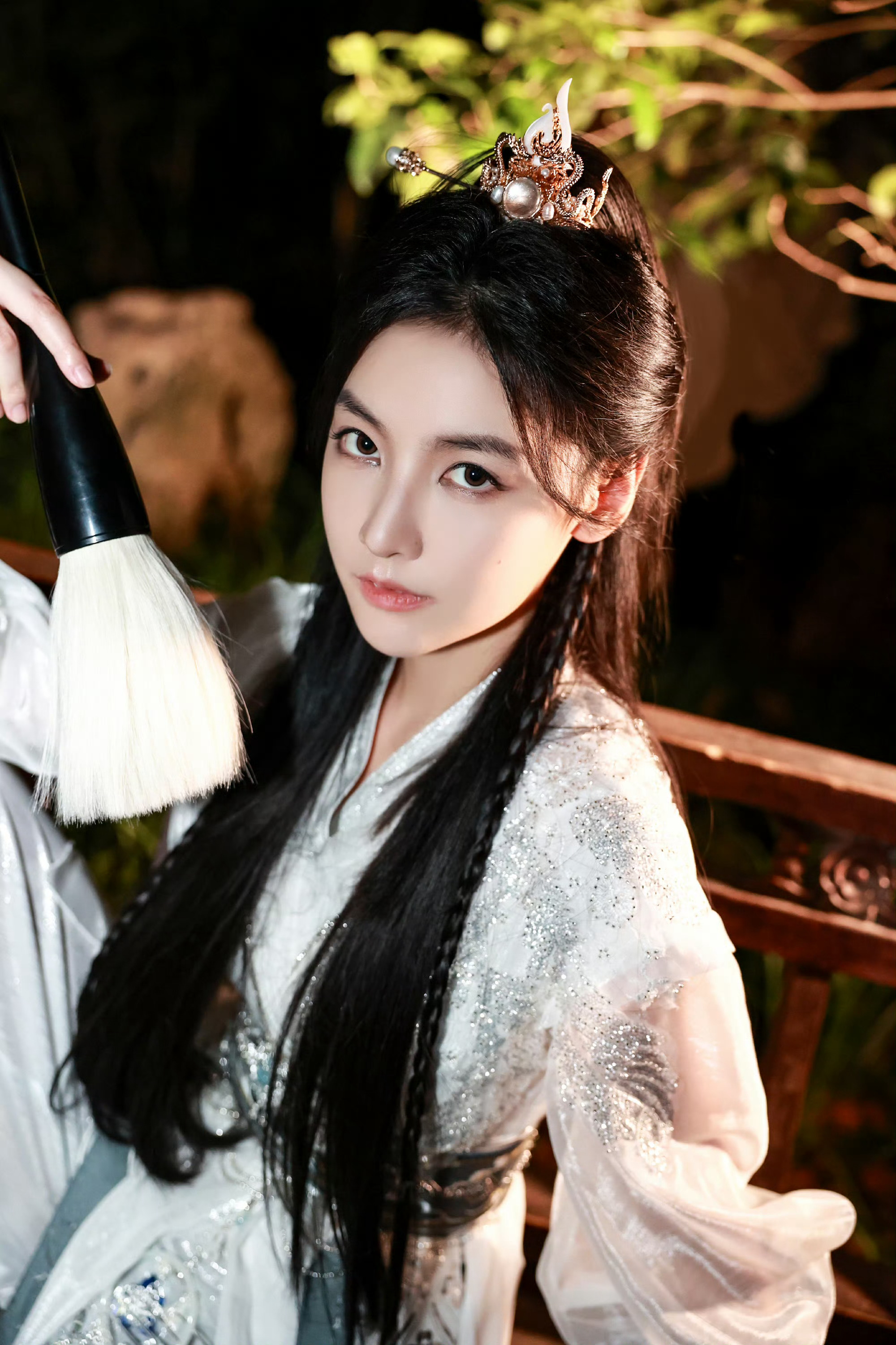 赵粤白衣国风曲造型,古风仙女又美又飒,精彩舞台实力担当