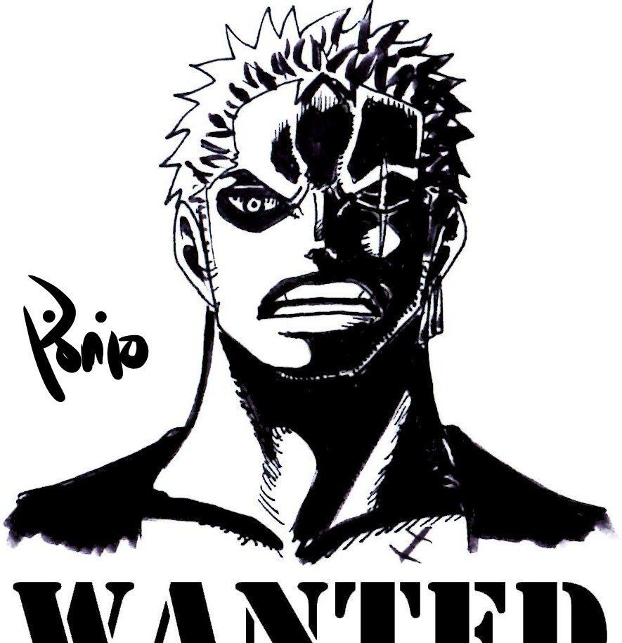 《海贼王》:手绘黑白人物头像,光影感十足