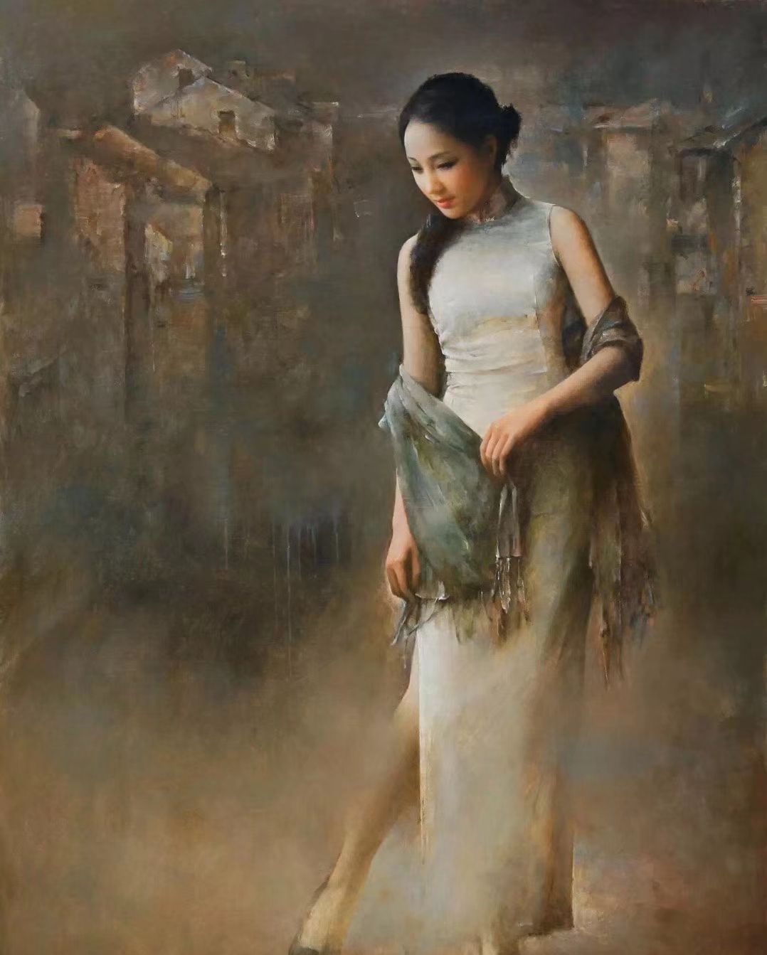 东方神韵61中国风——田小平油画艺术欣赏:水乡丽人_高清图集_新浪