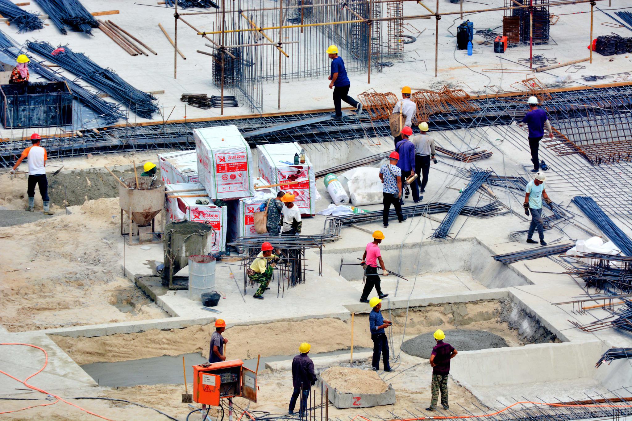 建筑工地施工场景,原创拍摄