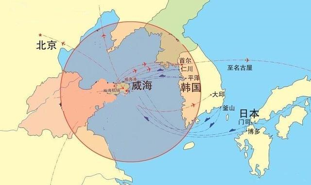 海滨地级市,由于这片地区是中国大陆距离韩国以及日本最近的一座城市