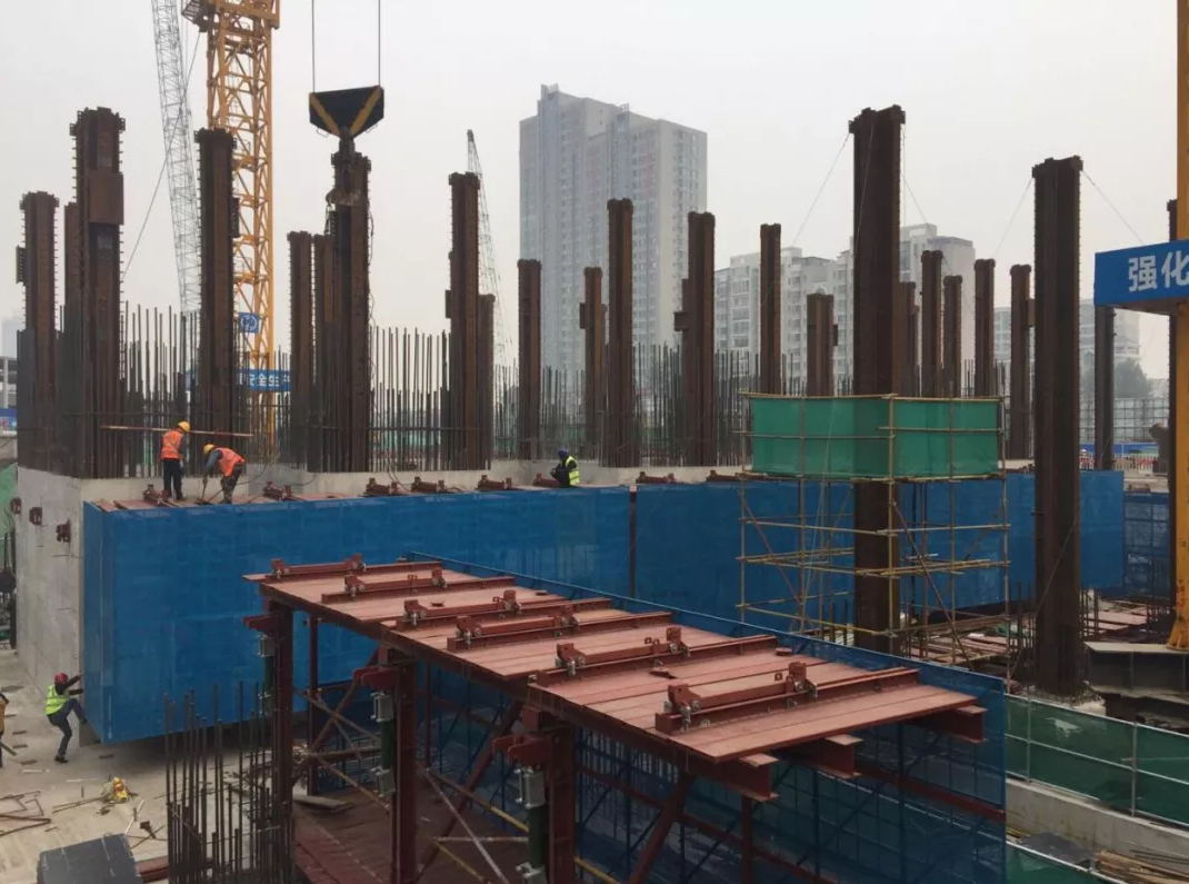 c02楼主体结构封顶,运河核心区标志性建筑|运河|施工|钢骨_新浪形闻