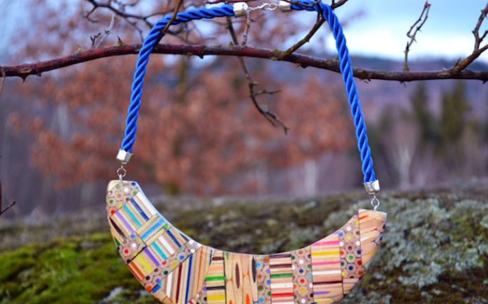 彩色铅笔头变废为宝手工制作创意时尚的饰品