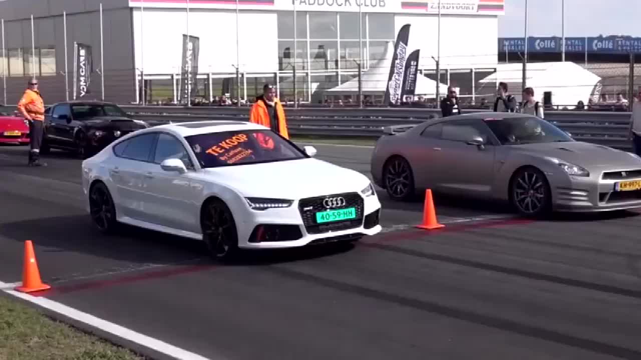 奥迪rs7跟gtr比加速,到底谁能赢?