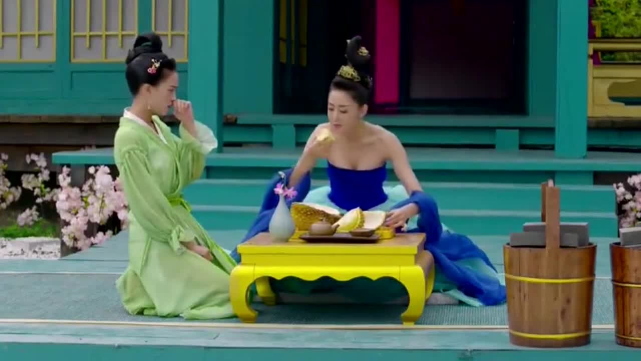 太子妃坐在院子里吃榴莲,弟弟过来问她怎么在吃屎,这么臭