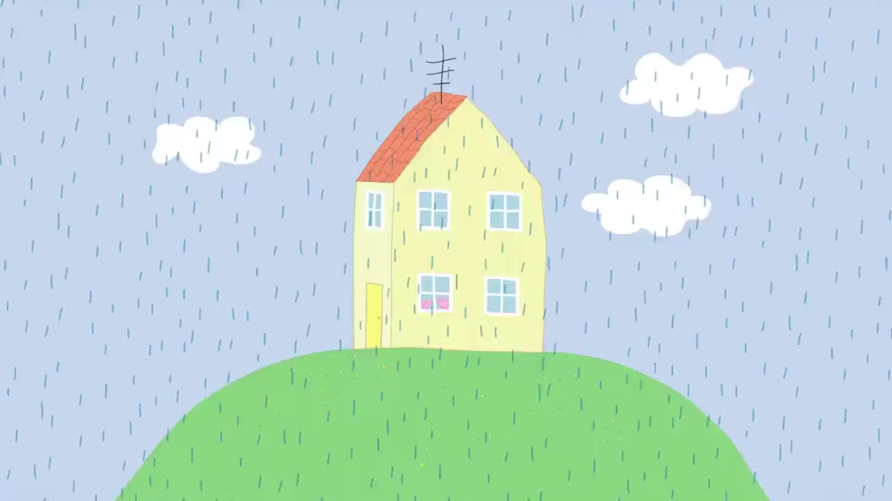 小猪佩奇:下雨了,佩奇不能出去玩,猪爸爸带他玩下雨天的游戏