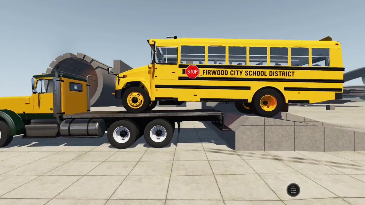 beamng5吨载重平板卡车开足马力测式悬挂性能画面够酸爽