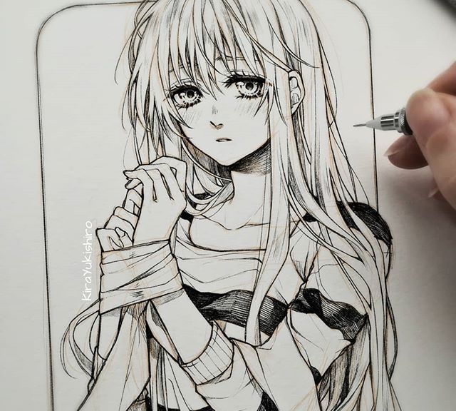 奇天插画|素描线稿清新利落动漫人物手绘素材 适合新手临摹