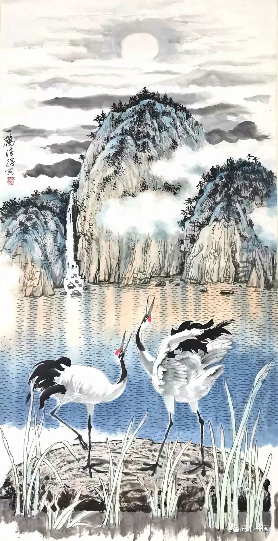 清丽脱俗,鹤舞翩跹|画家纪德胜鹤画作品欣赏__财经头条