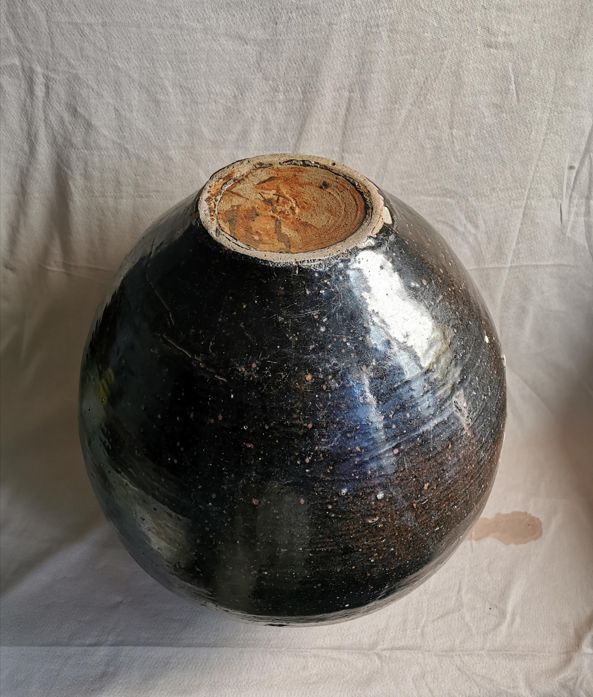 元明时期黑釉青瓷四系大酒罐