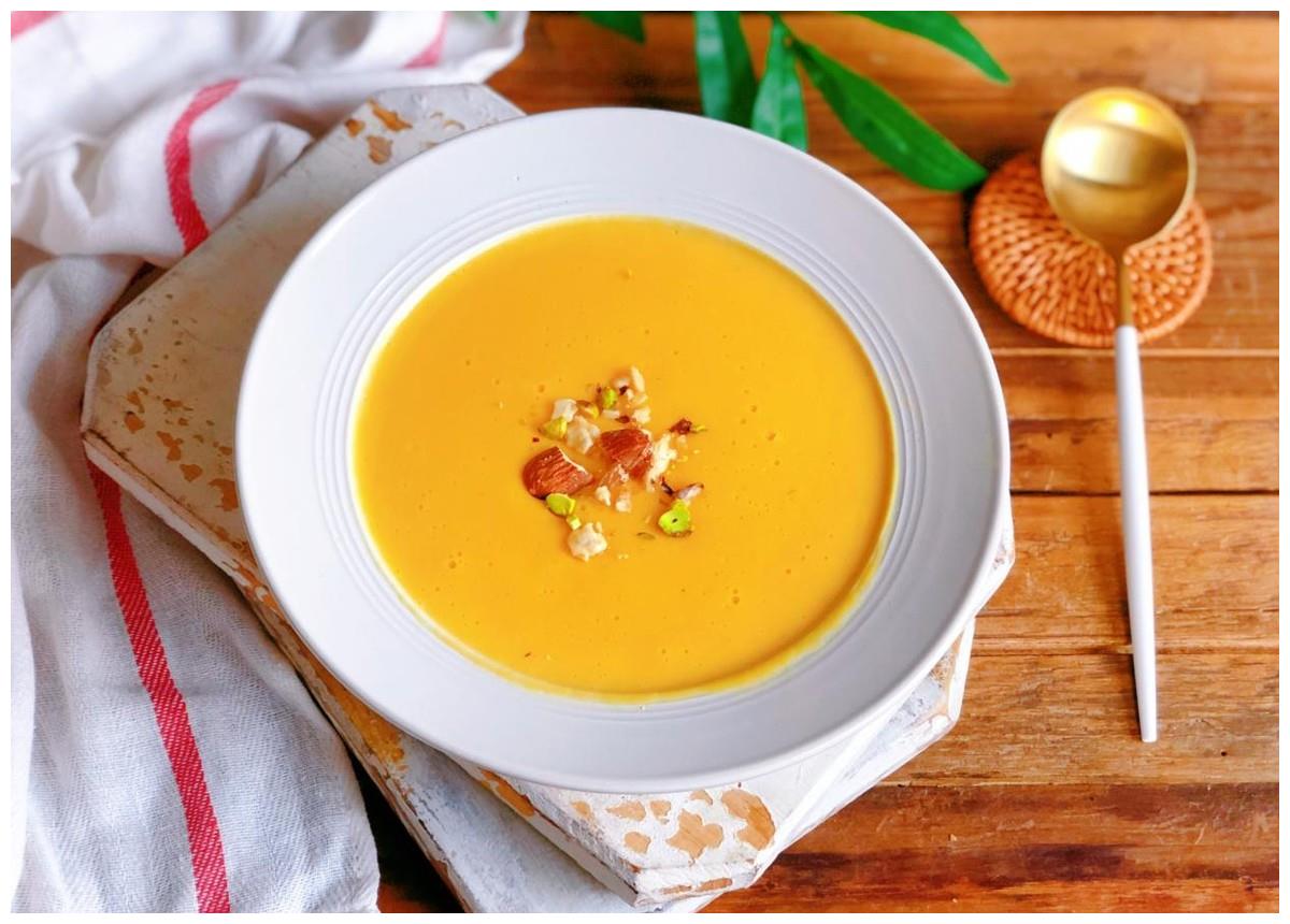 口感顺滑奶香味浓郁自制韩式南瓜粥营养又美味