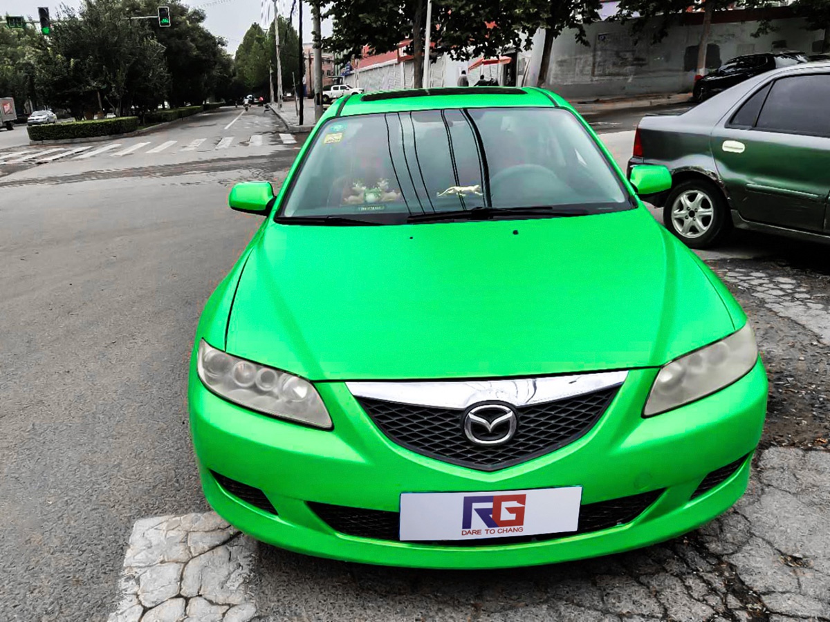 马自达车身改色电光苹果绿 rg瑞集改色膜河北沧州