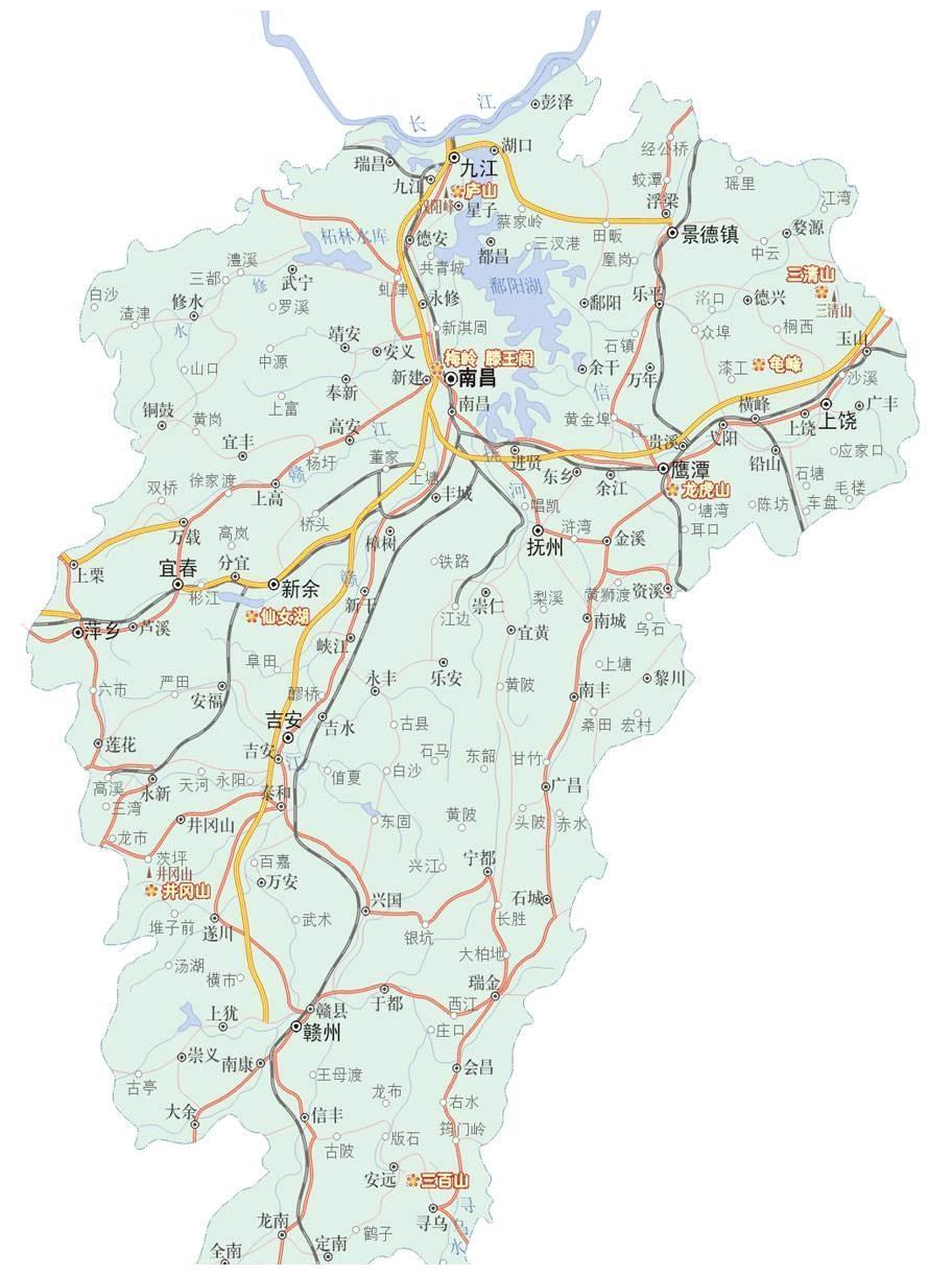 江西省交通地图但是,随着铁路和公路交通的兴起,以及海运的发展,并不