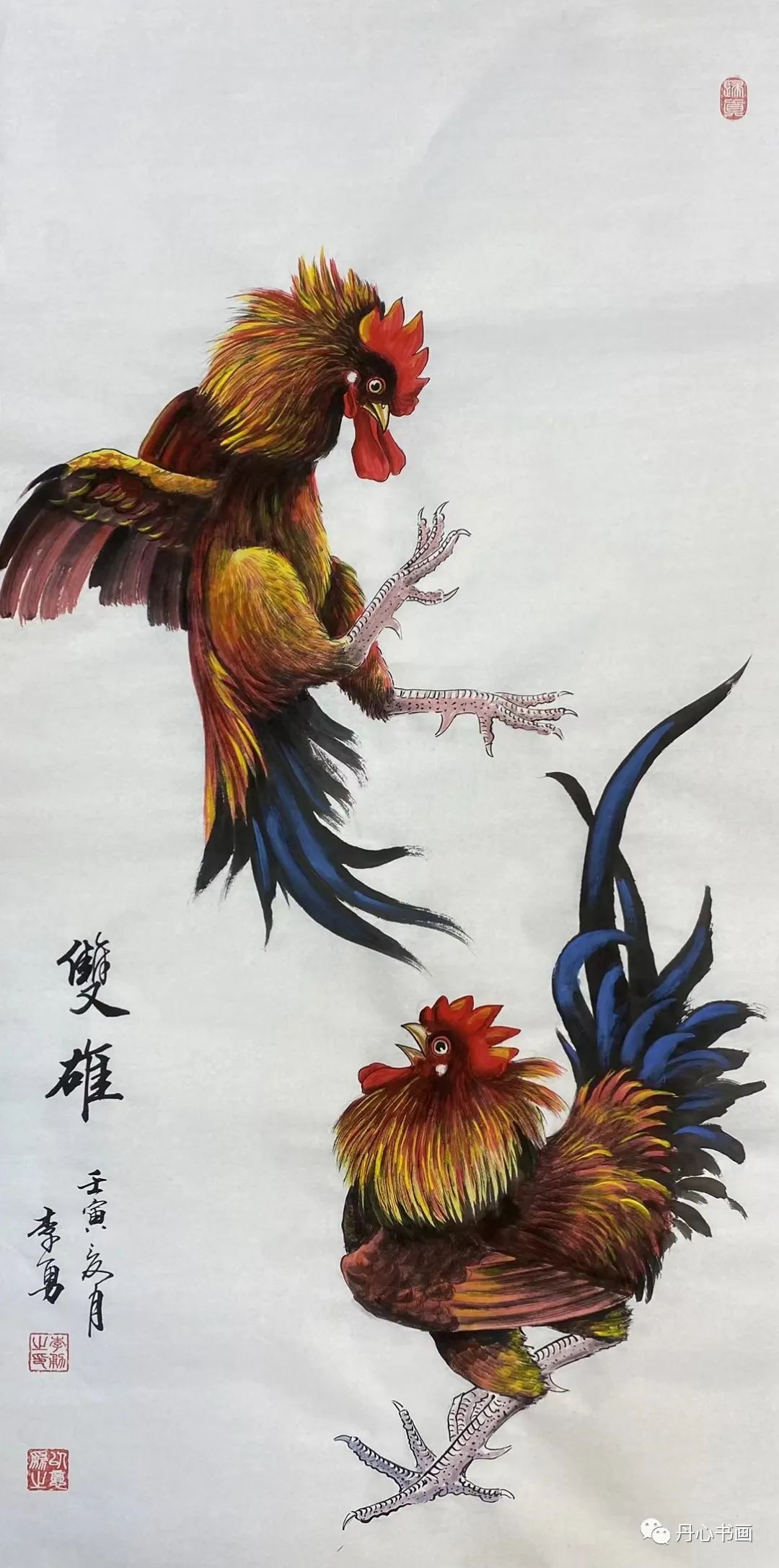 英姿飒爽,韵味十足|画家李勇笔下的公鸡__财经头条