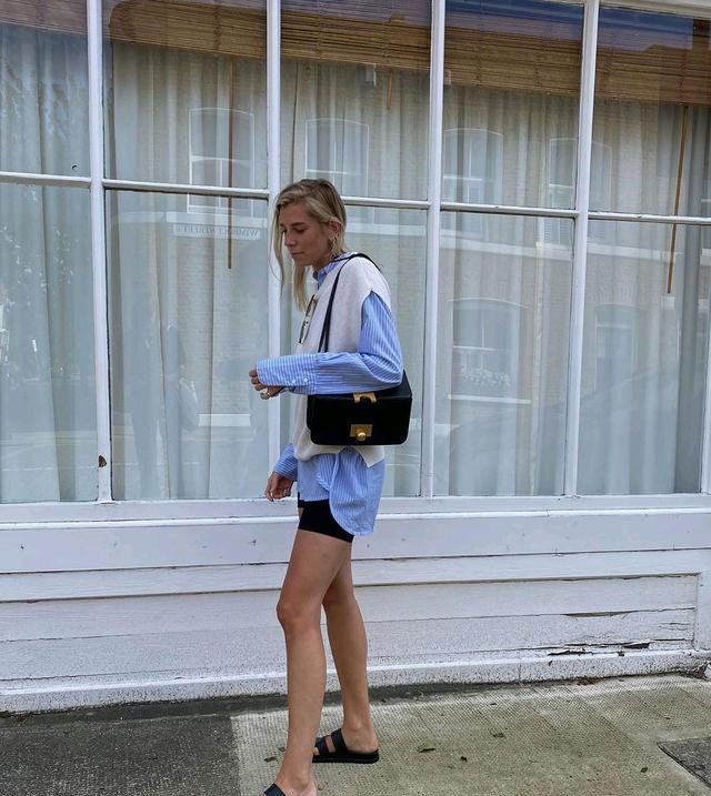 戚薇太会穿，白色上衣配蓝色牛仔衬衫，既俏皮又有东方女性的韵味休闲区蓝鸢梦想 - Www.slyday.coM