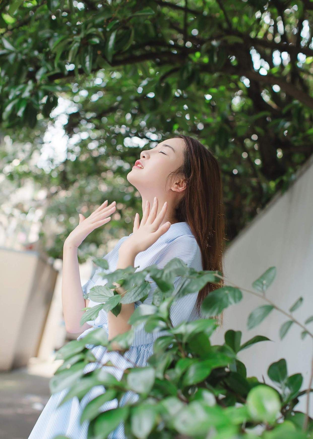 灵气少女户外写真,阳光下的唯美