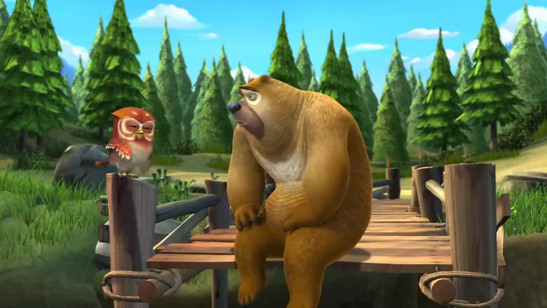 熊出没:肥波和蹦蹦不见了,熊二以为他俩落水,急忙叫人来帮忙