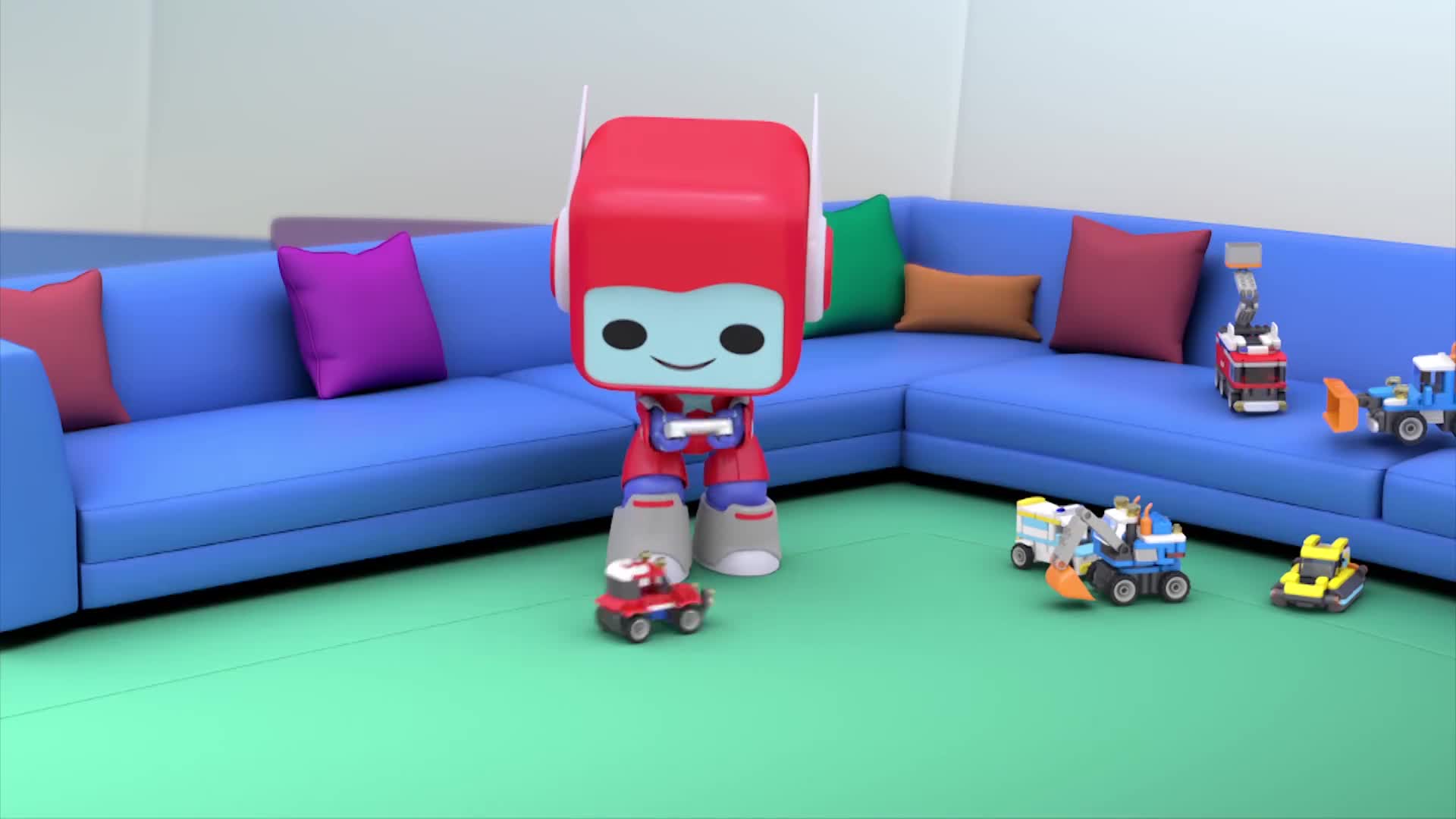 百变布鲁可:布鲁可小队好可爱,没事玩小车,玩得很开心呢