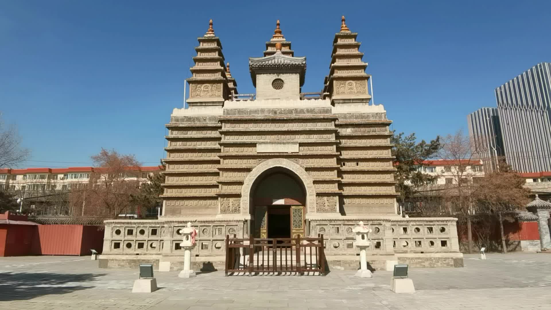 呼和浩特五塔寺舍利塔原创视频
