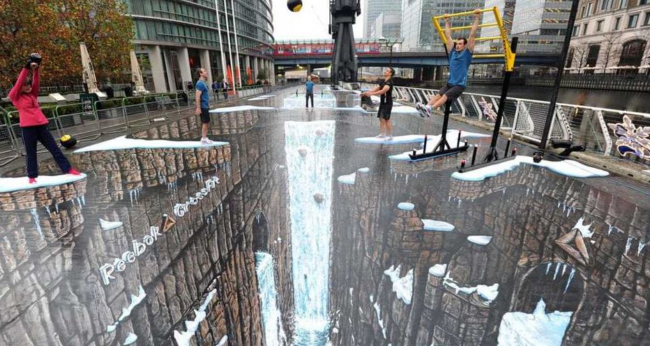 吓人的国外街头3d画立体画 是眼睛骗了你!