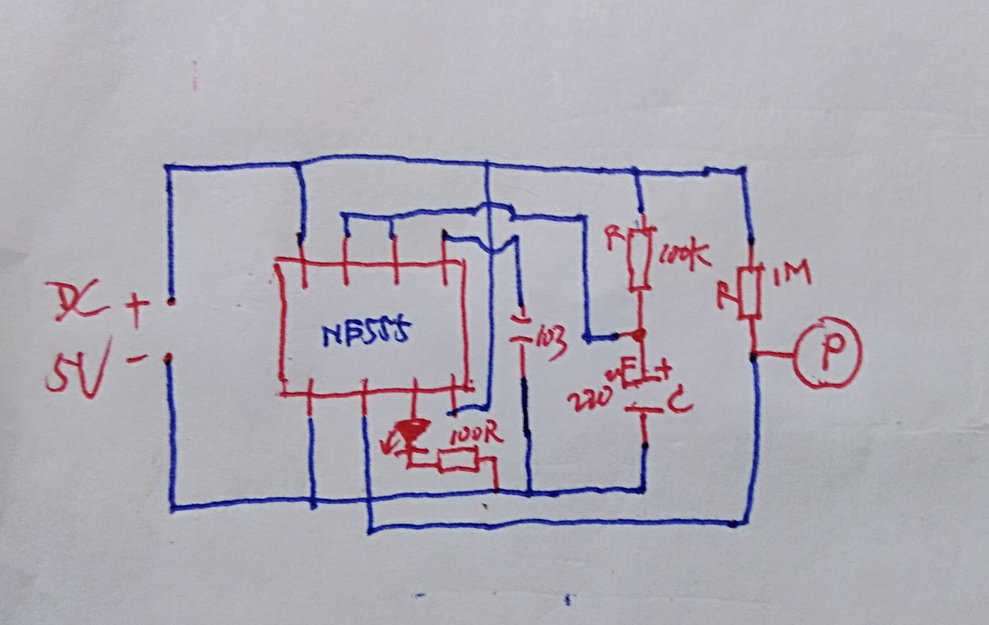 用ne555芯片制作触摸延迟灯555系列6