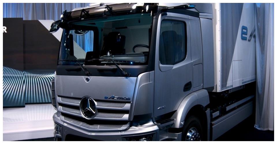 奔驰也玩电动 量产梅赛德斯-奔驰eactros纯电动卡车昨天全球首发