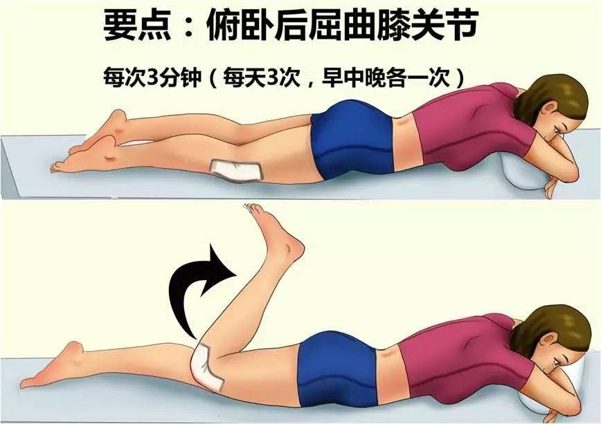 动作3:俯卧屈膝成都顾连锦宸康复医院专家提醒:做完手术后拍摄膝关节