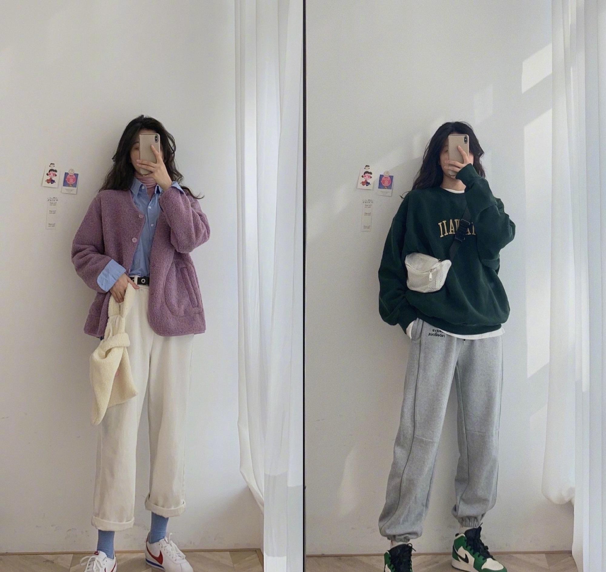 秋冬流行的宽松外套别总配打底裤搭这5条裤子显高更时髦