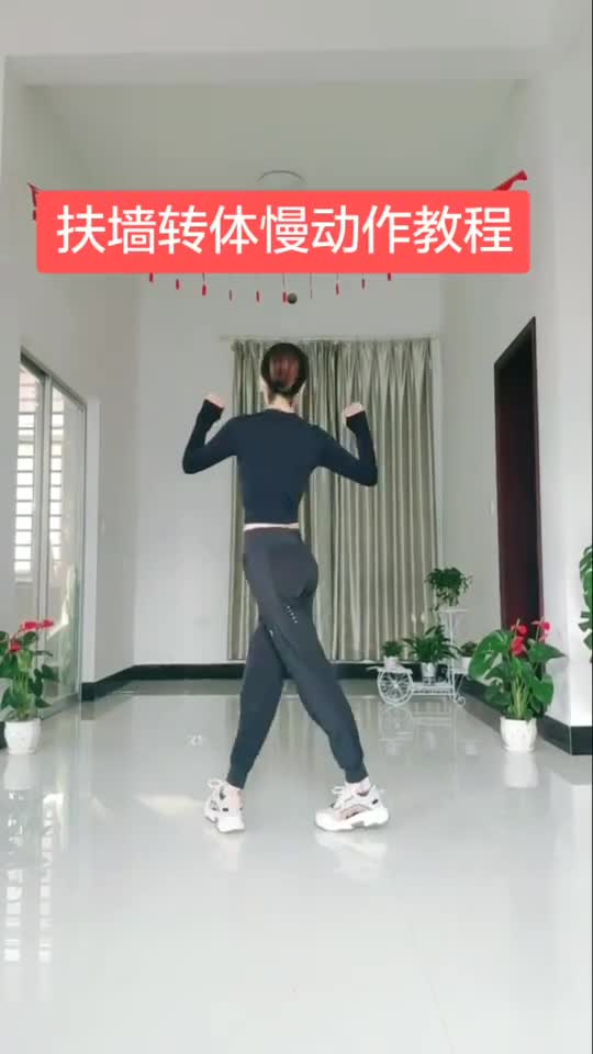 扶墙转体慢动作