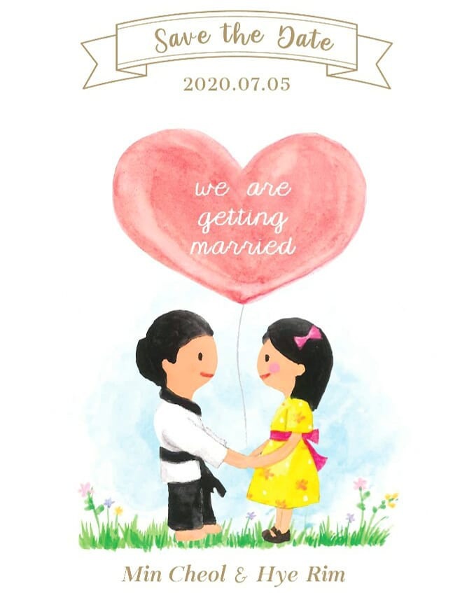 禹惠林透露了由她朋友设计的可爱婚礼请柬