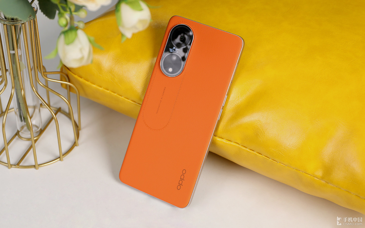 oppo a1 5g图赏:赤霞橙素皮 营造精致好手感|oppo a1|手感|档位_新浪