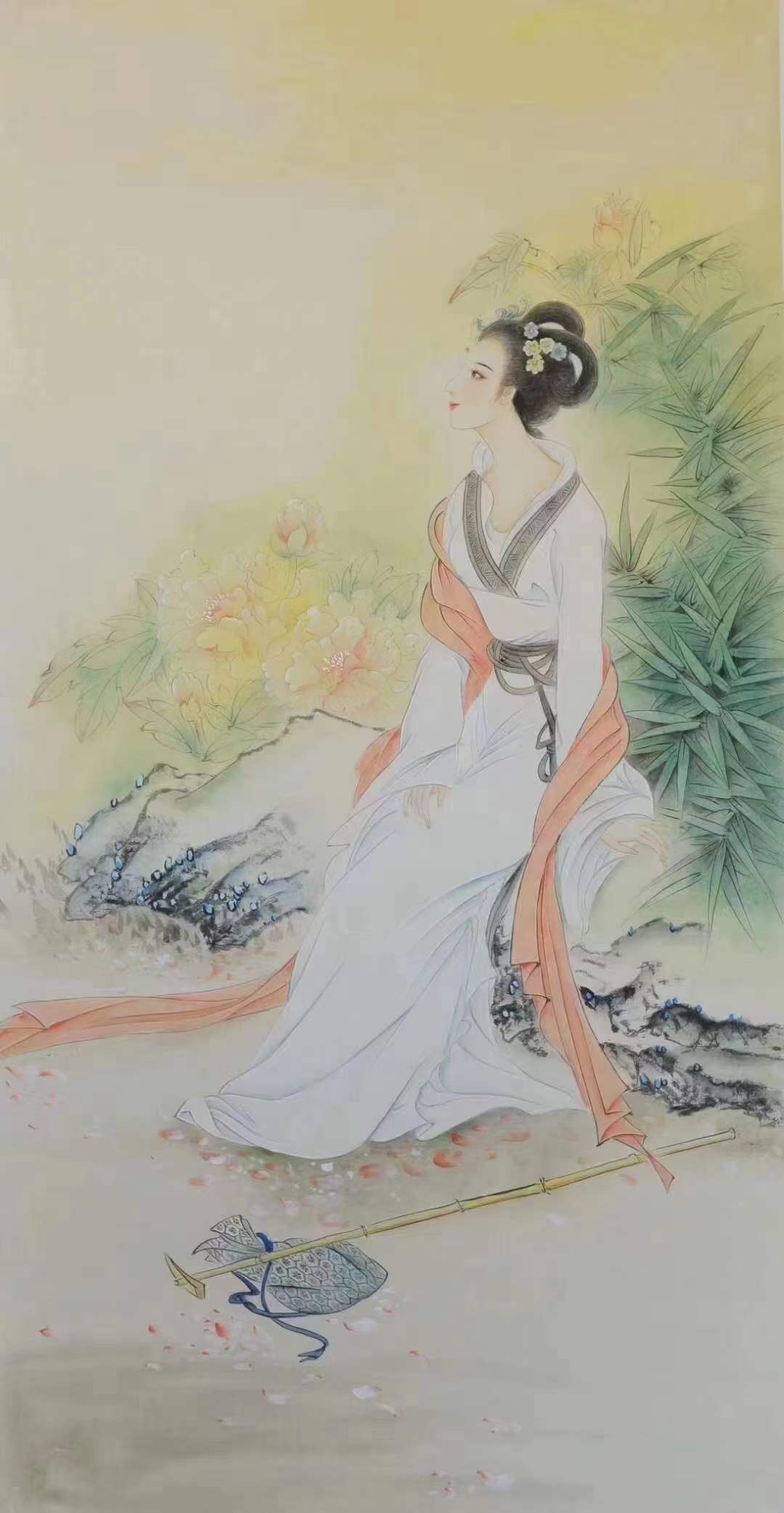 当代知名女画家韩梅工笔画清新典雅秀丽洒脱