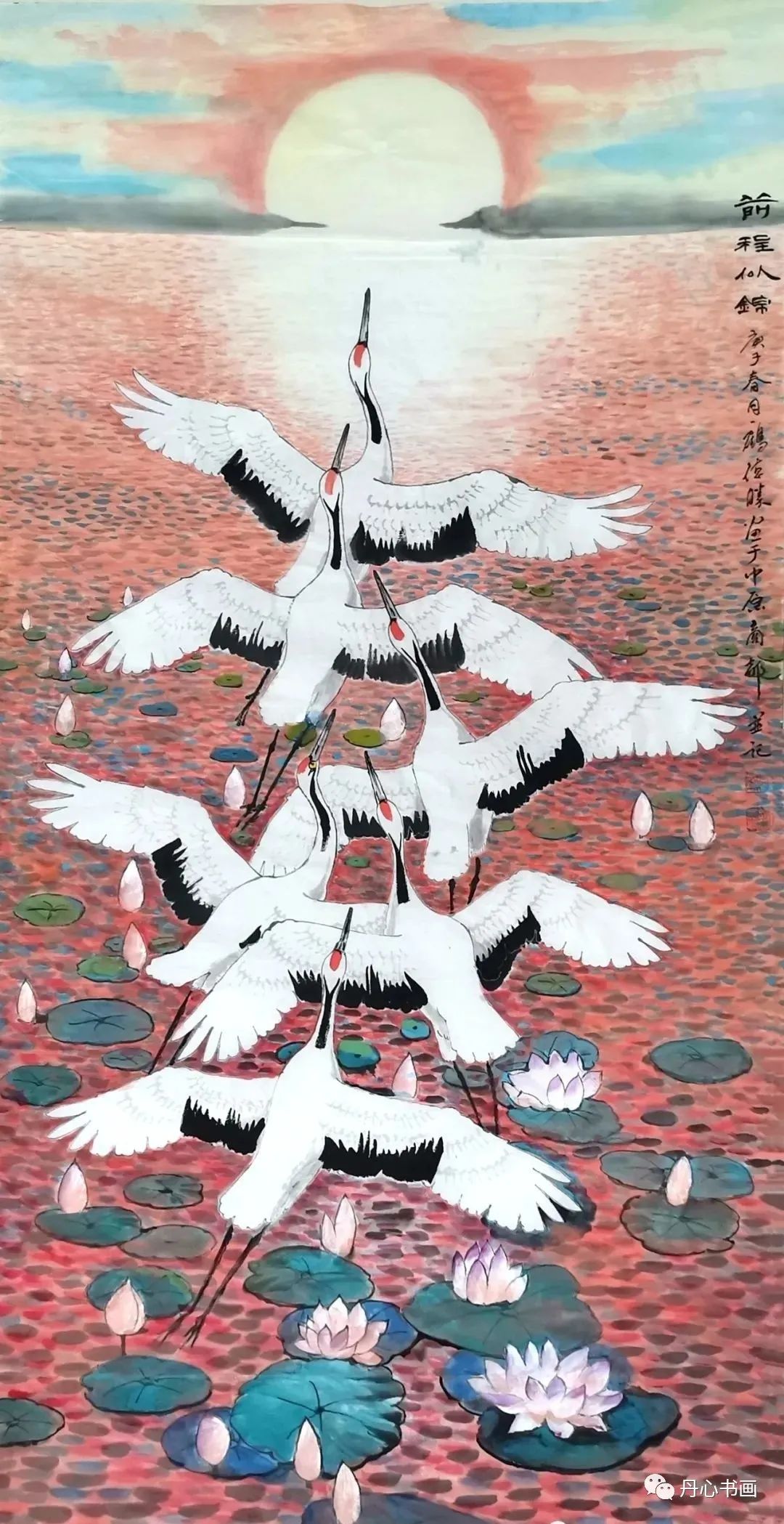 清丽脱俗,鹤舞翩跹|画家纪德胜鹤画作品欣赏__财经头条