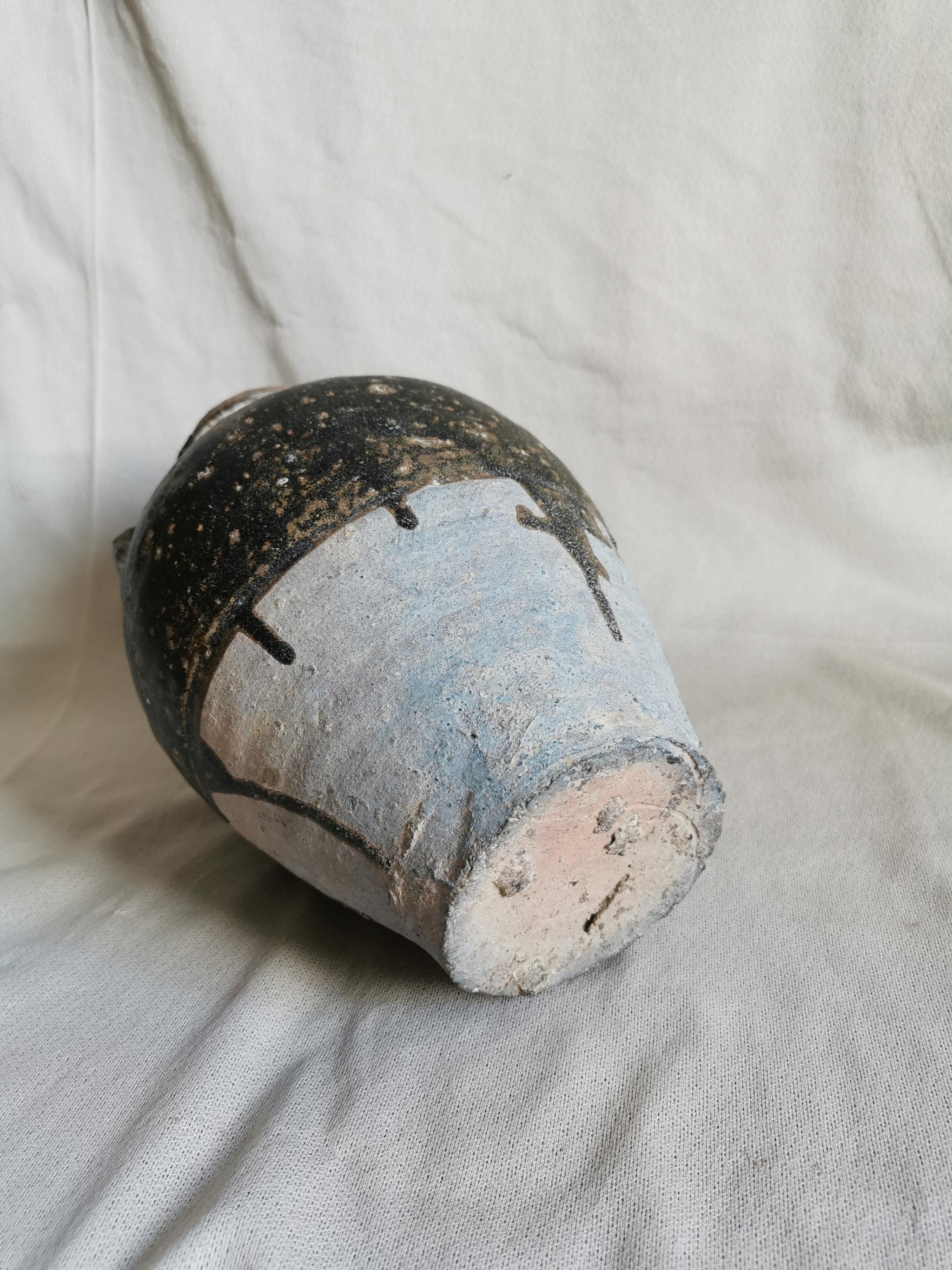 隋代黑釉青瓷双耳罐