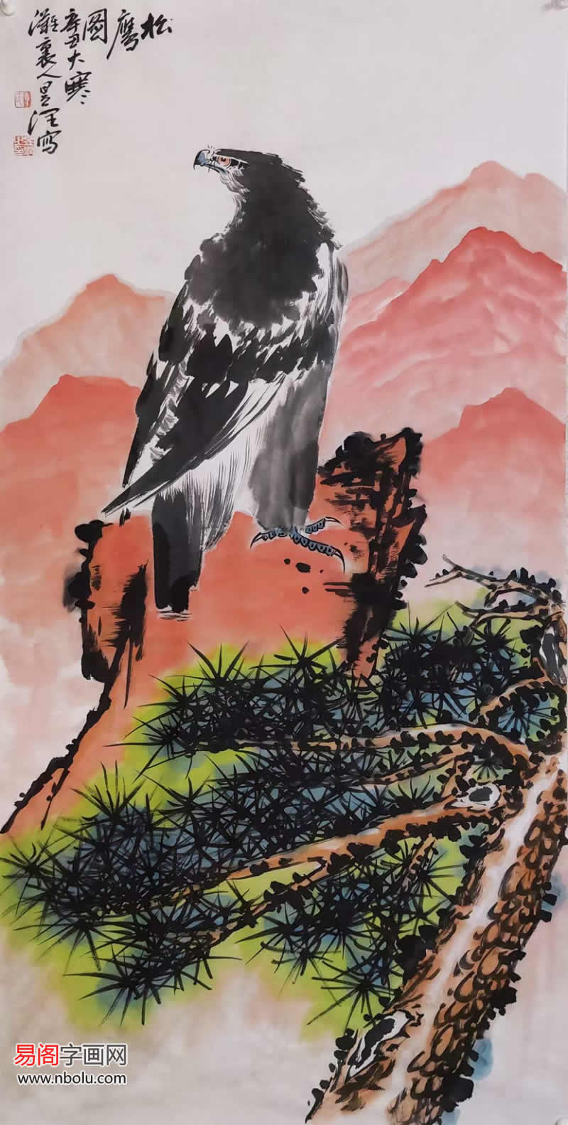 丁昱润雄鹰图,送一份鹏程万里的祝福,彰显一种壮志凌云的气度