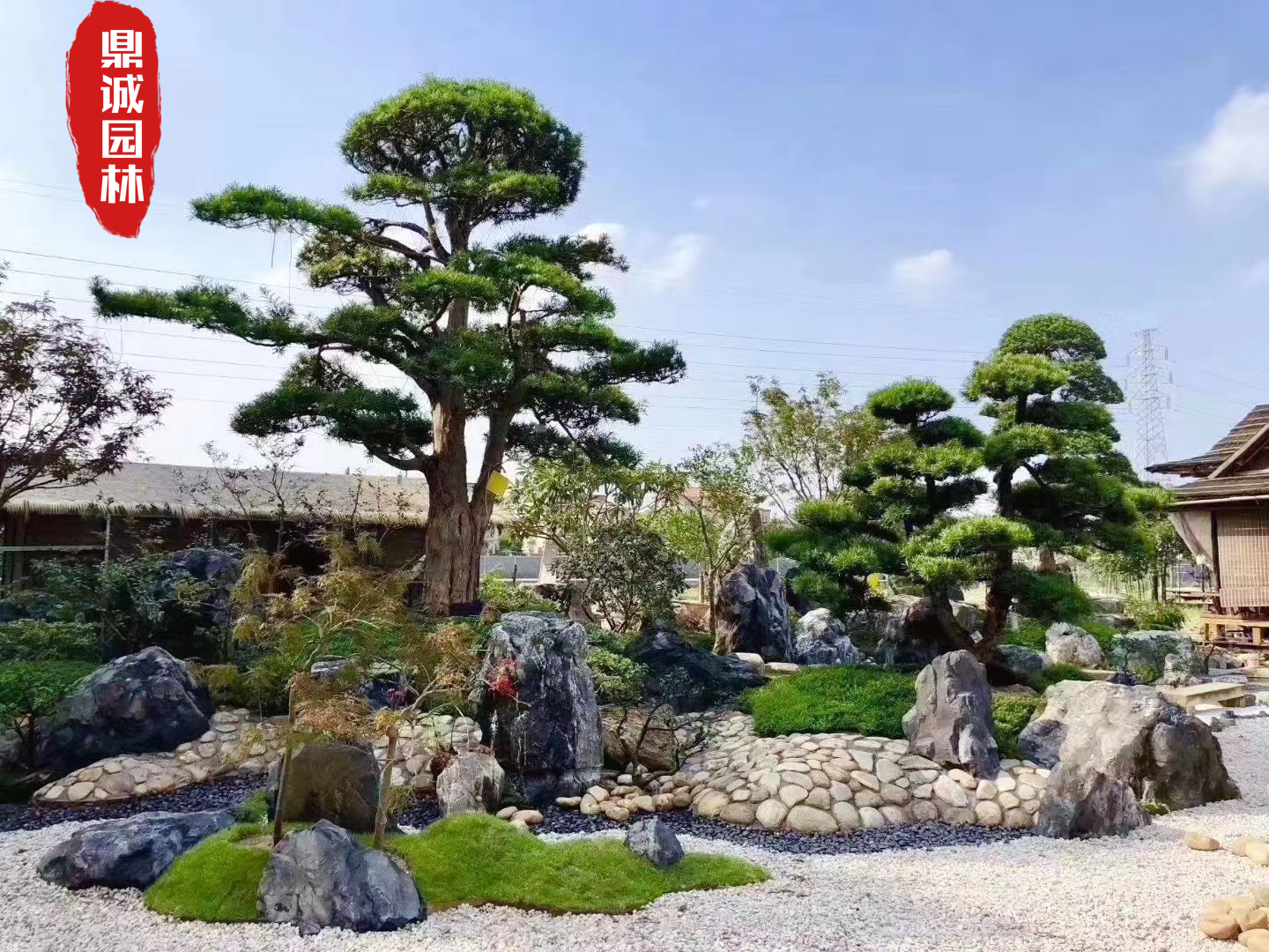 黑山石花园景观摆放造景设计