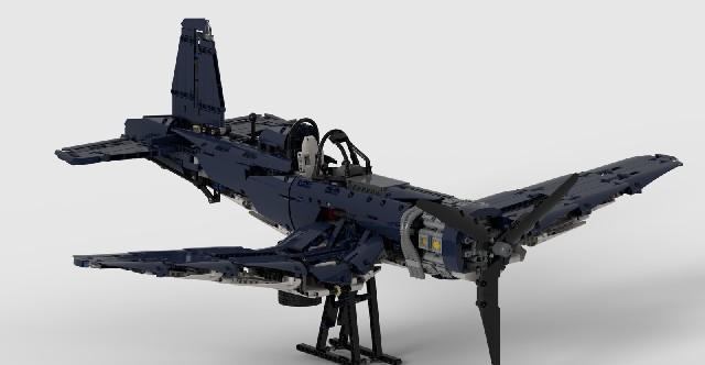 用乐高还原1:15的螺旋桨飞机,精细之作