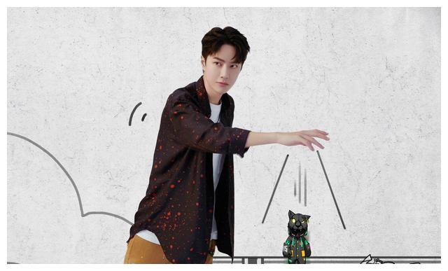 王一博跟自己的黑豹同框,看到影子后,粉丝佛系安利豹豹猪