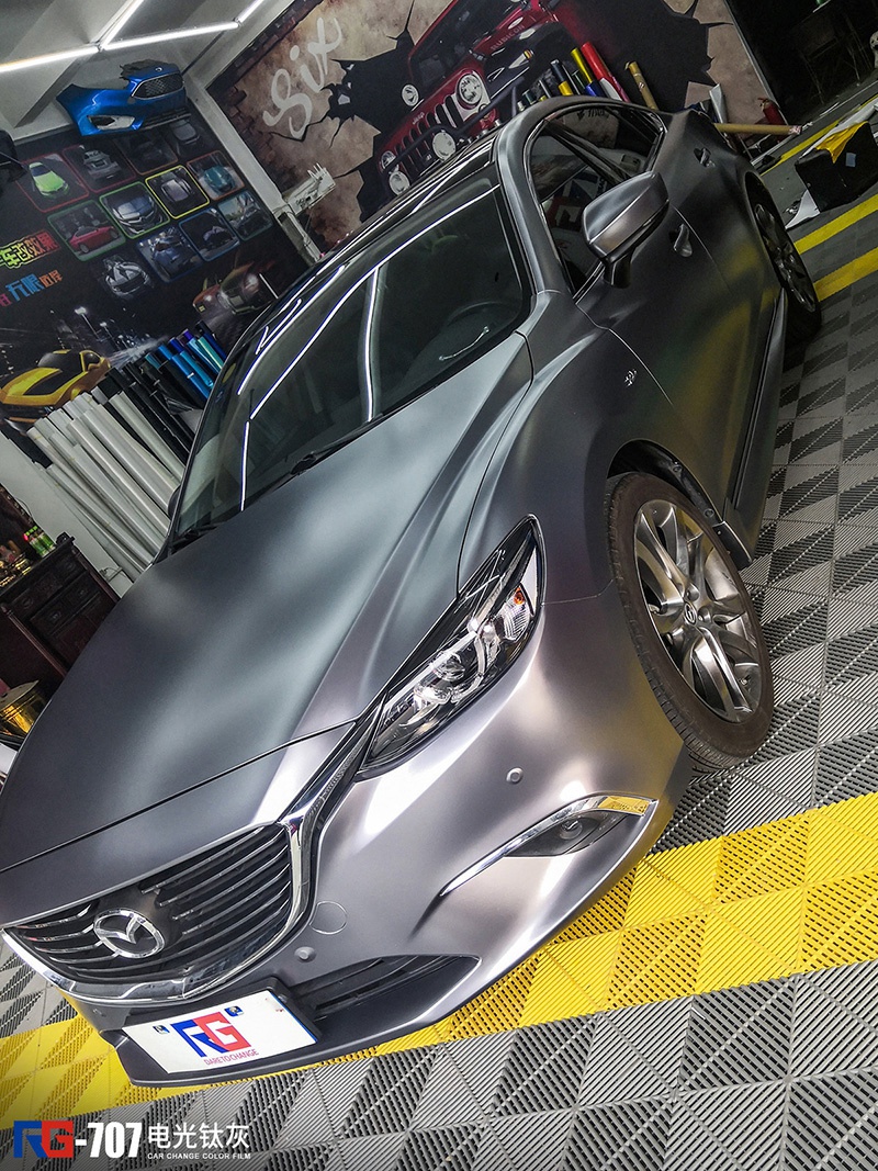 马自达阿特兹车身改色电光钛灰rg瑞集改色膜福建泉州加盟