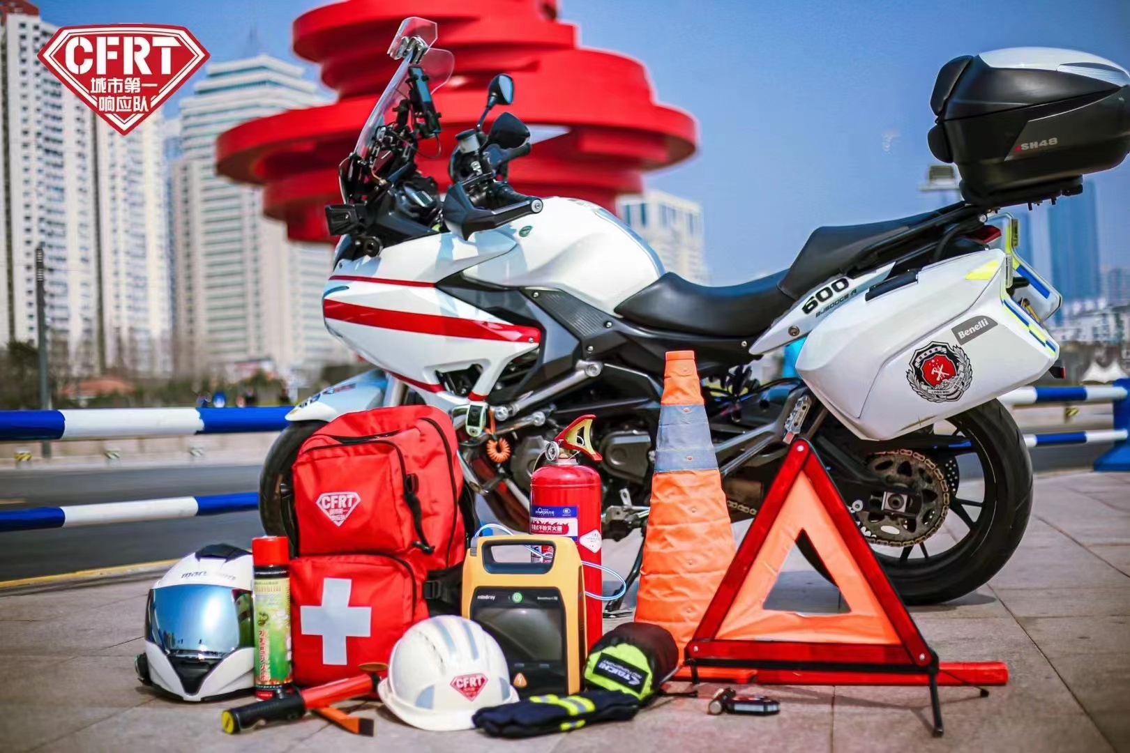 青岛首个摩托车应急救援队成立快速响应黄金救援四分钟