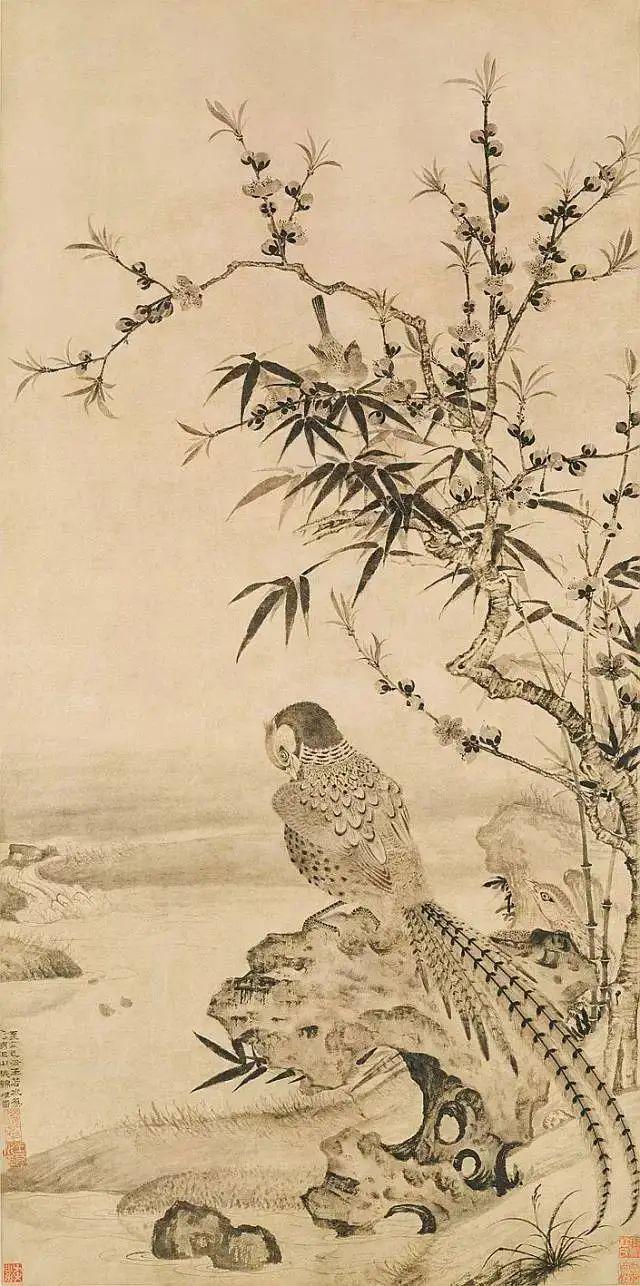 元代王渊的水墨花鸟画__财经头条