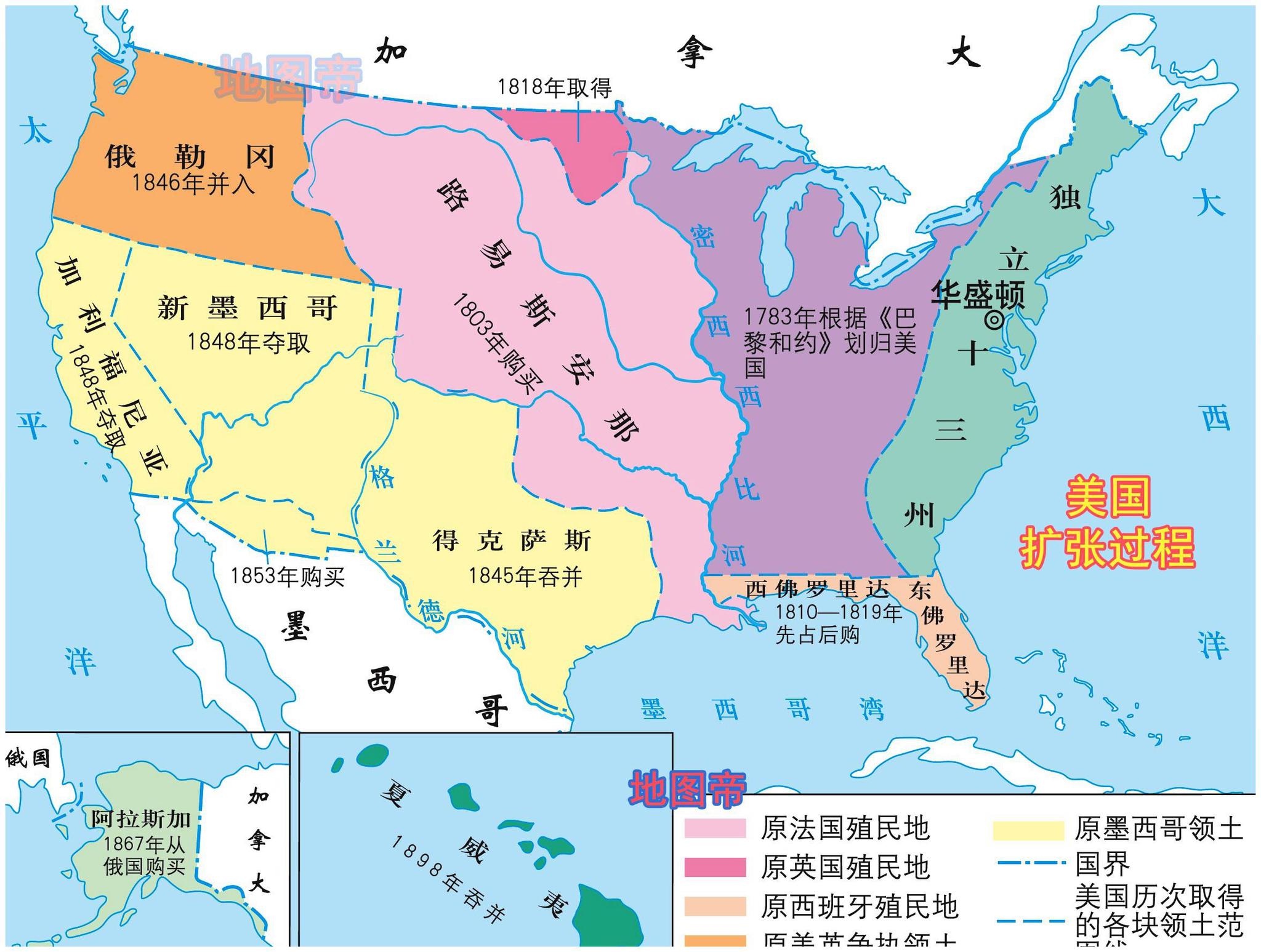 美国著名城市地图位置图片