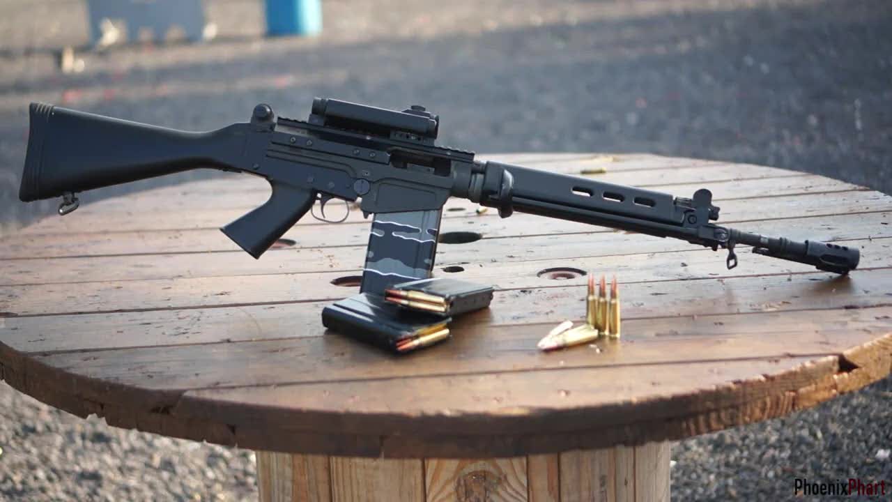 sa58突击步枪,靶场实弹射击测试,后坐力太大了,很难瞄准