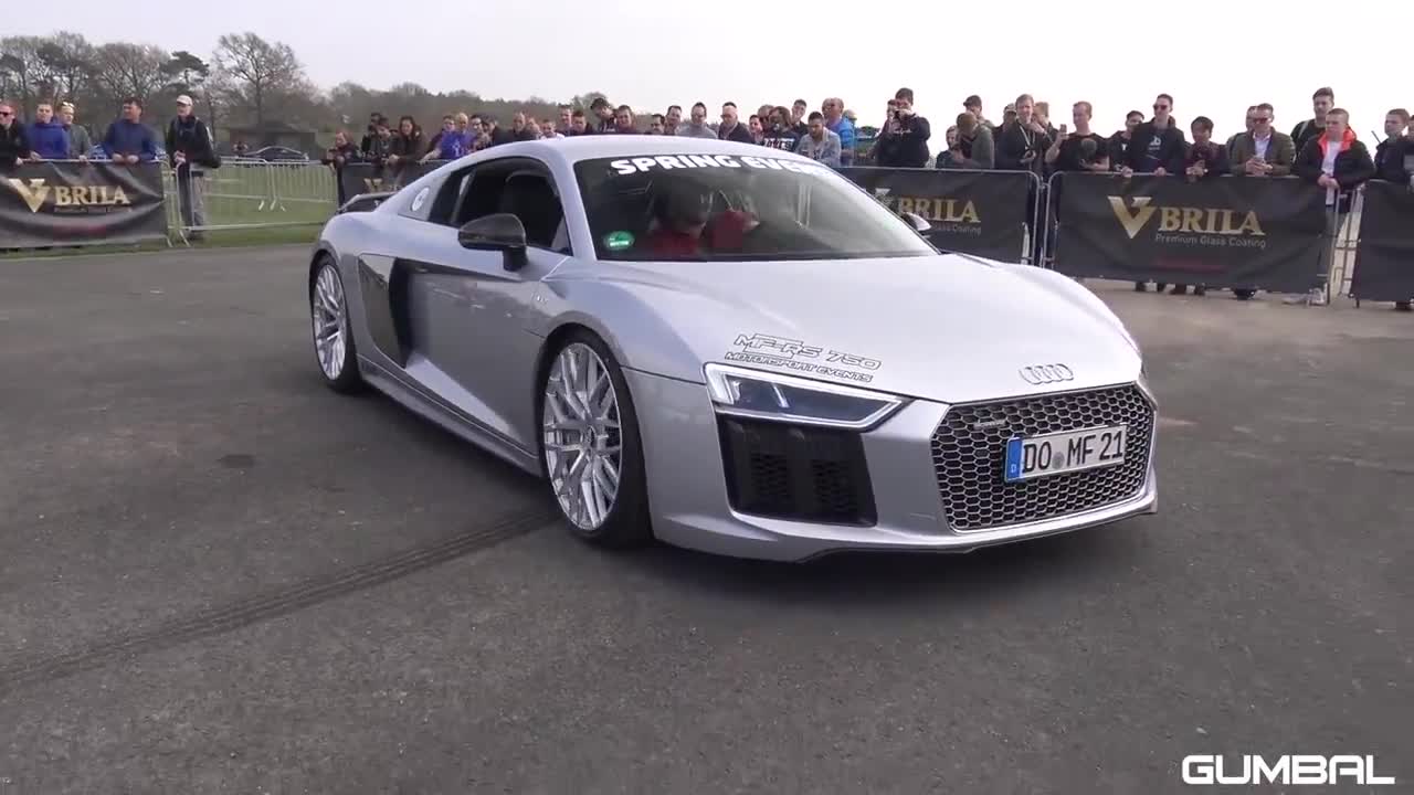 奥迪r8v10plusvs兰博基尼aventadors