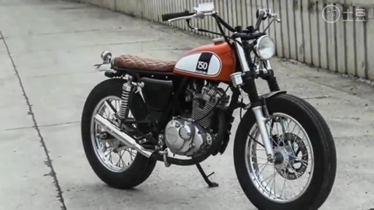 老车经典铃木复古150摩托车就是好看