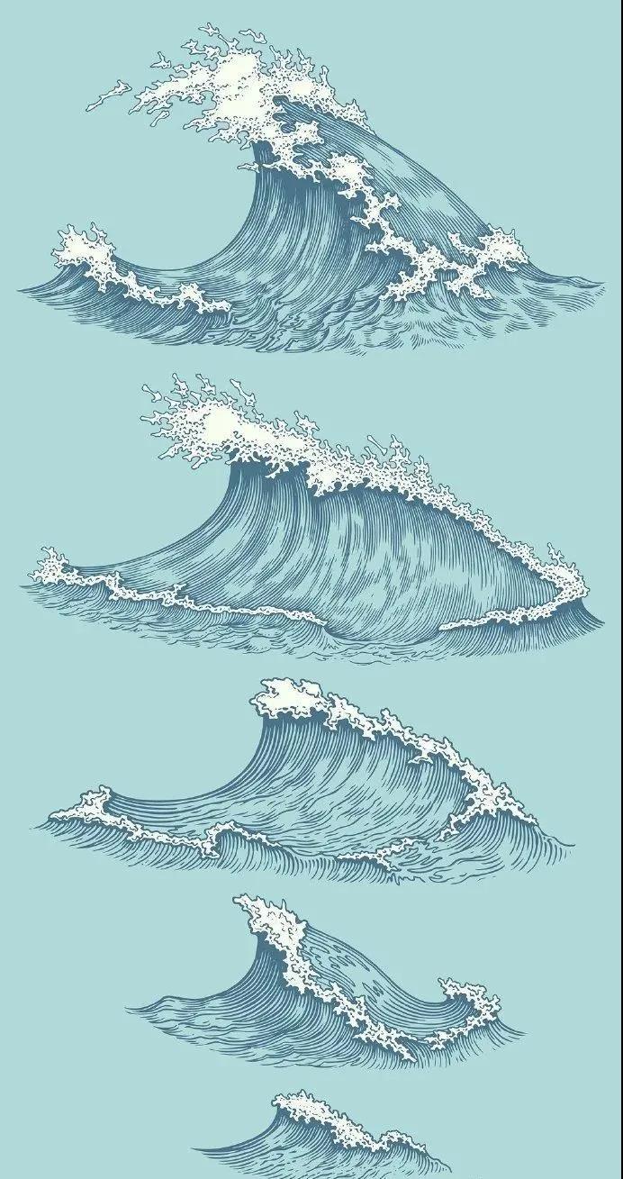海水画法图片