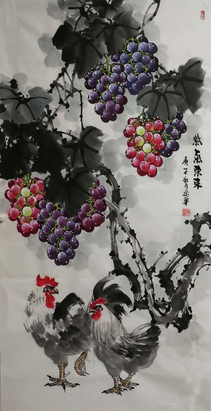 韩宗华笔下葡萄晶莹剔透,娇艳欲滴__财经头条